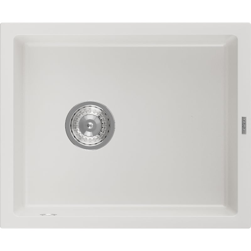 Mexen Pedro graniidist valamu ühekambriline 560 x 460 mm, valge, kroomitud sifoon - 6508561000-20