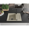 Mexen Enzo granitische spoelbak 1-komorige met afdruiprek en keukenkraan Duero, beige - 6506-69-671600-70