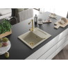 Mexen Enzo lavello in granito a 1 vasca con scolapiatti e rubinetto da cucina Duero, beige - 6506-69-671600-50