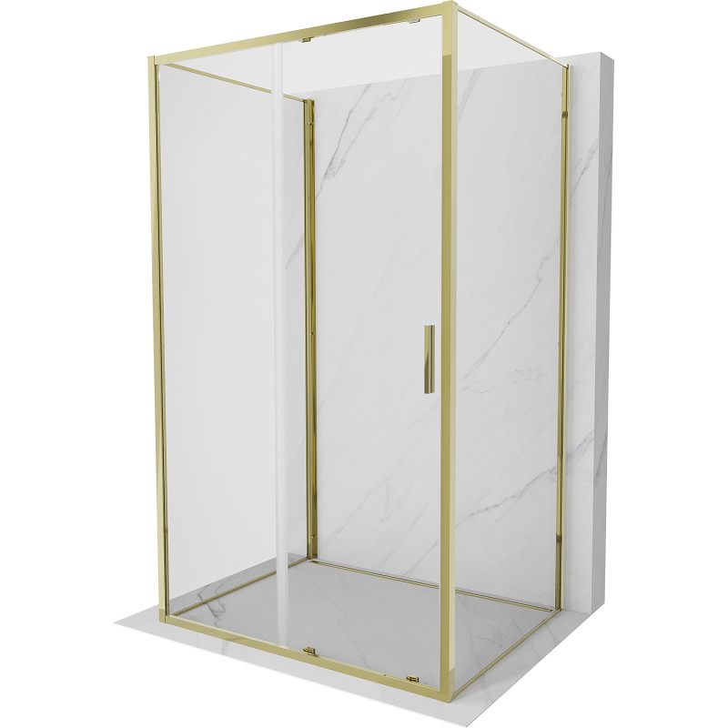 Mexen Exo-S 3S kabina prysznicowa 3-ścienna rozsuwana 150 x 70 cm, transparent, złota - 8151-150-070-50-00-3S