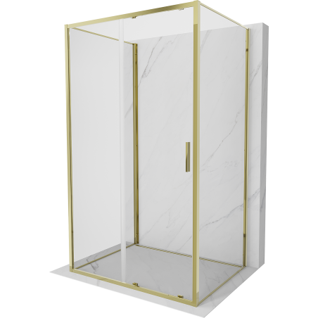 Mexen Exo-S 3S treväggig duschkabin 100 x 85 cm, transparent, guld - 8151-100-085-50-00-3S