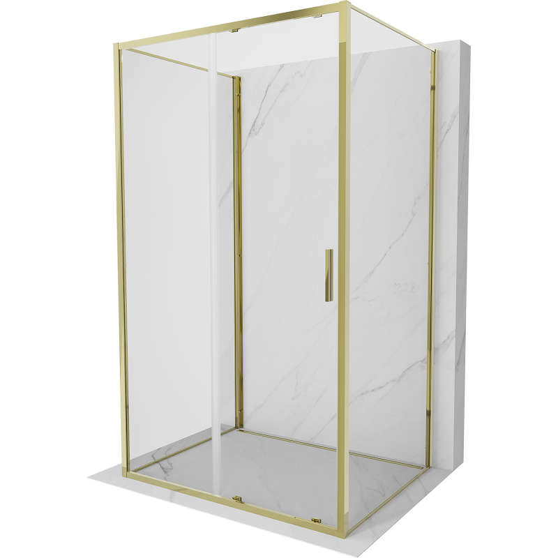 Mexen Exo-3S kabina prysznicowa 3-ścienna rozsuwana 120 x 90 cm, transparent, złota - 8151-120-090-50-00-3S