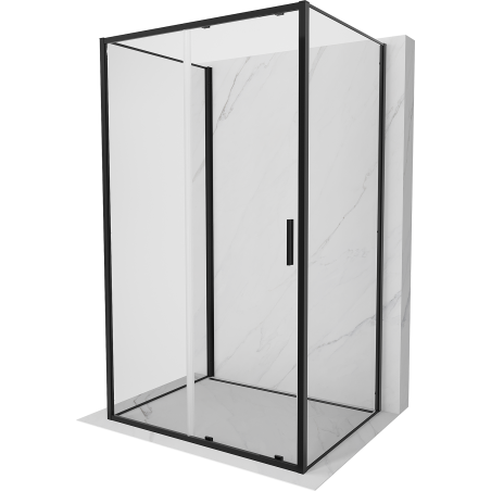 Mexen Exo-S 3S cabine de douche 3 parois coulissante 150 x 70 cm, transparente, noire - 8151-150-070-70-00-3S