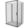 Mexen Exo-S 3S καμπίνα ντους 3-τοίχων συρόμενη 100 x 75 εκ, διαφανής, μαύρη