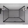 Mexen Exo-S 3S cabina de ducha de 3 lados con puerta corredera 120 x 85 cm, transparente, negra - 8151-120-085-70-00-3S