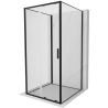 Mexen Exo-3S dušas kabīne 3-sienu bīdāma 90 x 90 cm, caurspīdīga, melna - 8151-090-090-70-00-3S