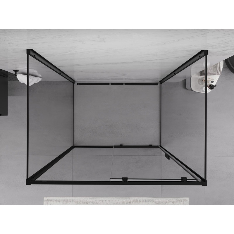 Mexen Exo-S 3S cabina doccia 3-lati scorrevole 145 x 90 cm, trasparente, nero - 8151-145-090-70-00-3S