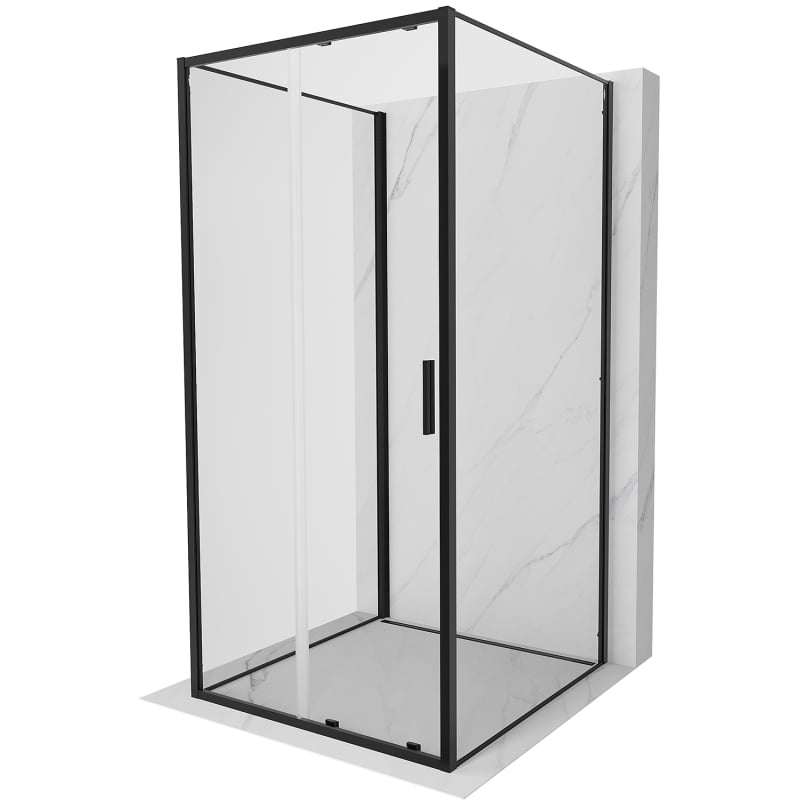 Mexen Exo-S 3S καμπίνα ντους 3-πλευρών συρόμενη 100 x 100 cm, διαφανής, μαύρη