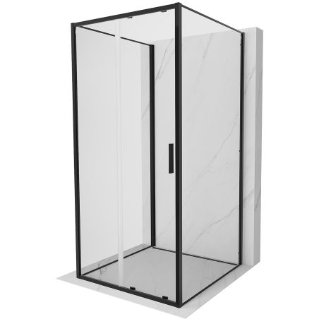 Mexen Exo-S 3S καμπίνα ντους 3-πλευρών συρόμενη 100 x 100 cm, διαφανής, μαύρη