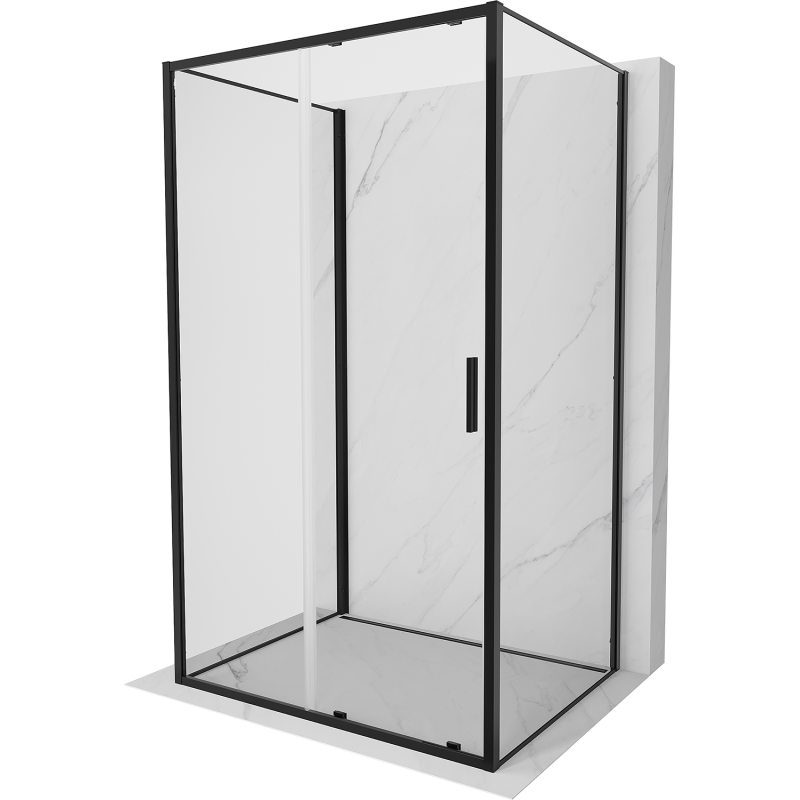 Mexen Exo-3S kabina prysznicowa 3-ścienna rozsuwana 180 x 100 cm, transparent, czarna - 8151-180-100-70-00-3S