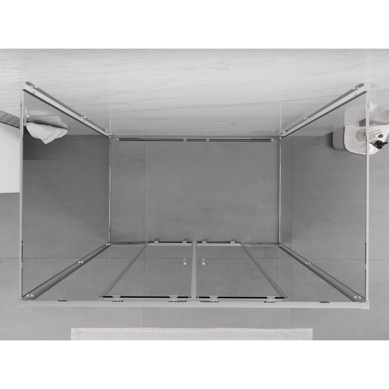 Mexen Exo-3S 3-sienu bīdāms dušas kabīne 130 x 70 cm, caurspīdīga, hroma krāsā - 8152-130-070-01-00-3S