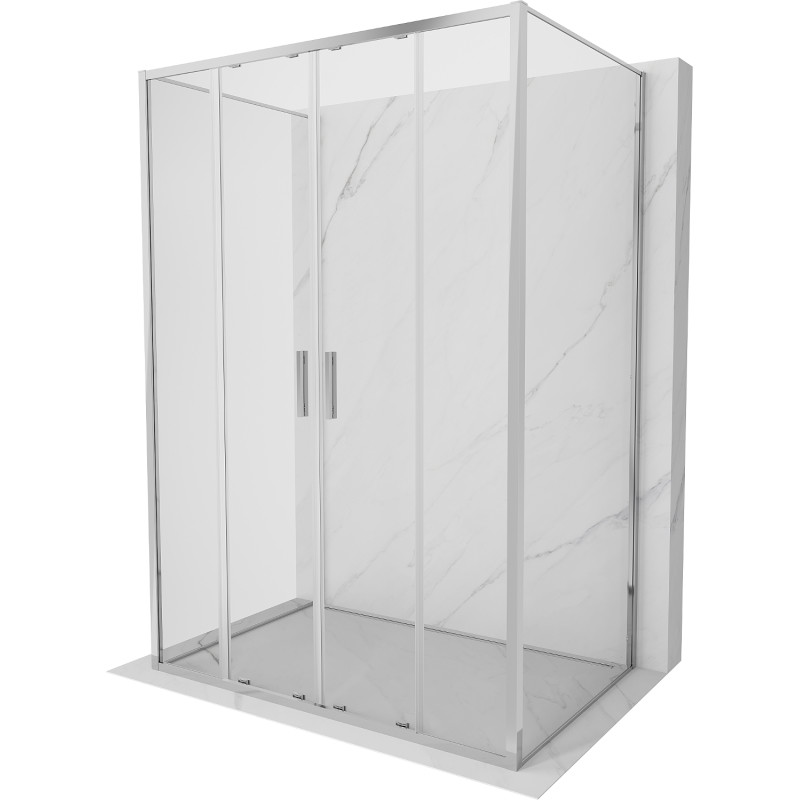 Mexen Exo-S Duo 3S kabina prysznicowa 3-ścienna rozsuwana 140 x 70 cm, transparent, chrom - 8152-140-070-01-00-3S
