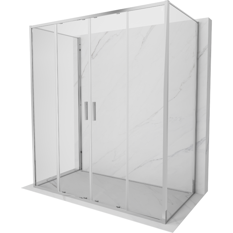 Mexen Exo-3S dušas kabīne 3-sienu bīdāma 180 x 70 cm, caurspīdīga, hromēta - 8152-180-070-01-00-3S