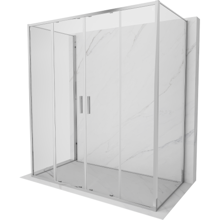Mexen Exo-S Duo 3S cabine de duche de 3 paredes deslizante 200 x 70 cm, transparente, cromada - 8152-200-070-01-00-3S