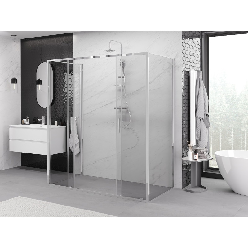Mexen Exo-S Duo 3S kabina prysznicowa 3-ścienna rozsuwana 180 x 80 cm, transparent, chrom - 8152-180-080-01-00-3S