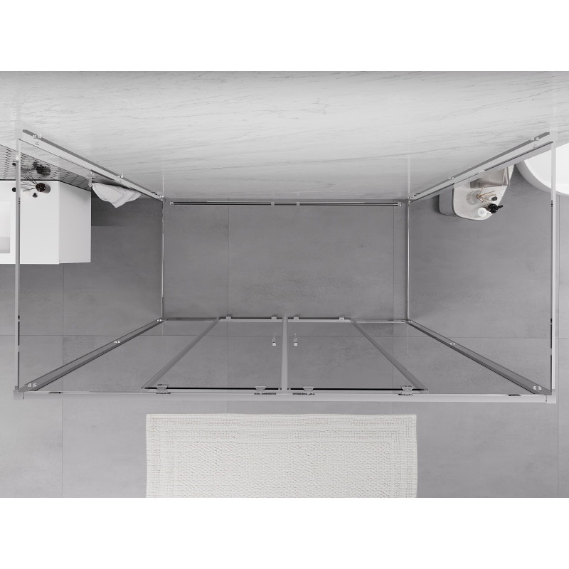 Mexen Exo-S Duo 3S produkten har ett duschrum, 3-väggars skjutskena, 180 x 80 cm, genomskinlig, krom - 8152-180-080-01-00-3S