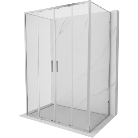 Mexen Exo-3S 3-sienu bīdāmais dušas kabīne 160 x 85 cm, caurspīdīgs, hroms - 8152-160-085-01-00-3S