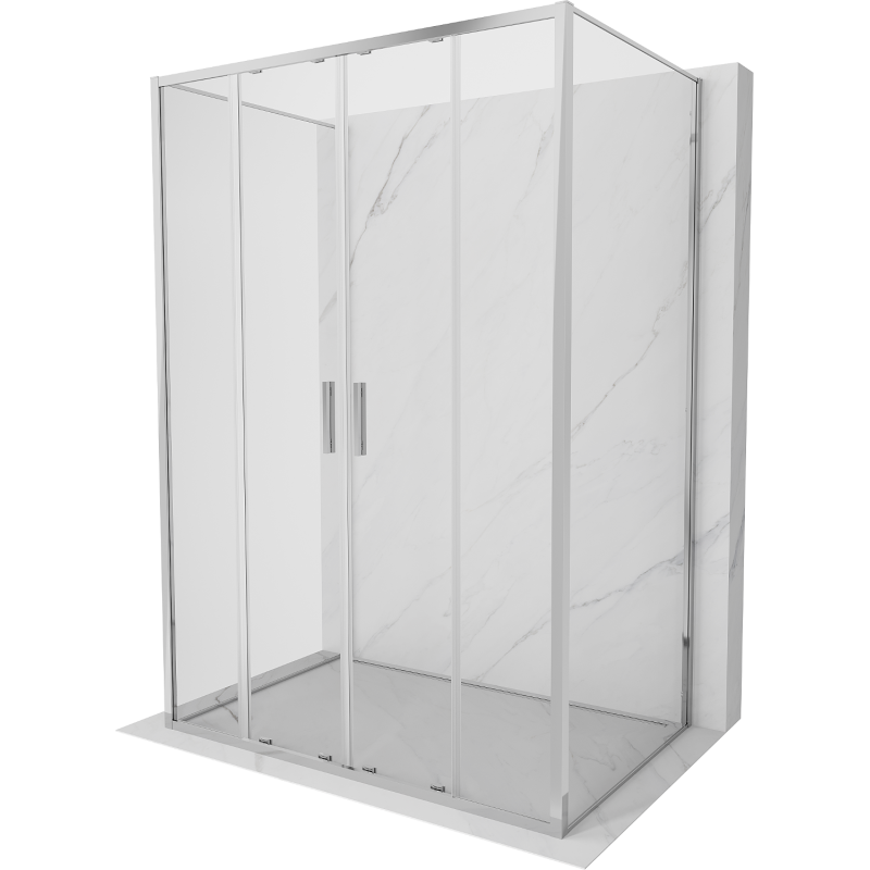 Mexen Exo-3S kabina prysznicowa 3-ścienna rozsuwana 160 x 95 cm, transparent, chrom - 8152-160-095-01-00-3S