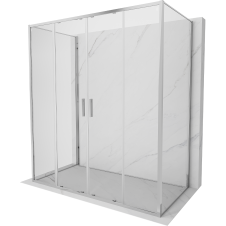 Mexen Exo-3S 3-sienu bīdāmā dušas kabīne 180 x 95 cm, caurspīdīga, hromēta - 8152-180-095-01-00-3S