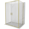 Mexen Exo-S Duo 3S cabina doccia a 3 lati scorrevole 160 x 75 cm, trasparente, oro - 8152-160-075-50-00-3S