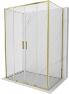 Mexen Exo-3S dušas kabīne 3-sienu bīdāmā 130 x 80 cm, caurspīdīga, zelta - 8152-130-080-50-00-3S