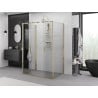 Mexen Exo-S Duo 3S cabina doccia a 3 lati scorrevole 140 x 85 cm, trasparente, oro - 8152-140-085-50-00-3S