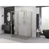 Mexen Exo-S Duo 3S cabina doccia a 3 lati scorrevole 140 x 85 cm, trasparente, oro - 8152-140-085-50-00-3S
