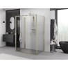 Mexen Exo-3S trīsdaļīgs bīdāms dušas kabīne 130 x 90 cm, caurspīdīga, zelta - 8152-130-090-50-00-3S