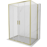 Mexen Exo-3S 3-sienu bīdāmā dušas kabīne 150 x 90 cm, caurspīdīga, zelta - 8152-150-090-50-00-3S