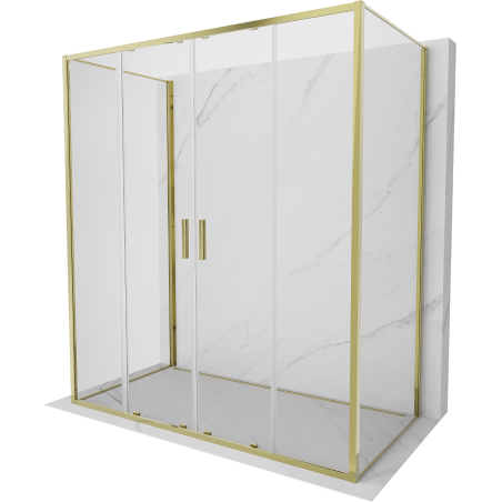 Mexen Exo-3S dušas kabīne 3 sienas, bīdāma 170 x 90 cm, caurspīdīga, zelta - 8152-170-090-50-00-3S