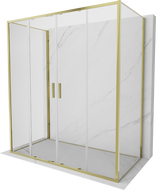 Mexen Exo-S Duo 3S dušas kabīne 3-sienas bīdāma 200 x 95 cm, caurspīdīga, zelta - 8152-200-095-50-00-3S