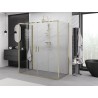 Mexen Exo-3S 3-sienu bīdāma dušas kabīne 200 x 95 cm, caurspīdīga, zelta - 8152-200-095-50-00-3S