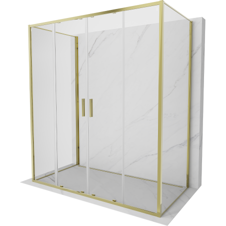 Mexen Exo-S Duo 3S cabine de duche com 3 paredes de correr 200 x 100 cm, transparente, dourada - 8152-200-100-50-00-3S
