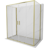 Mexen Exo-S Duo 3S cabine de duche com 3 paredes de correr 200 x 100 cm, transparente, dourada - 8152-200-100-50-00-3S