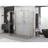 Mexen Exo-S Duo 3S cabine de duche com 3 paredes de correr 200 x 100 cm, transparente, dourada - 8152-200-100-50-00-3S