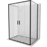 Mexen Exo-3S trīsdaļīga dušas kabīne, bīdāma 150 x 80 cm, caurspīdīga, melna - 8152-150-080-70-00-3S