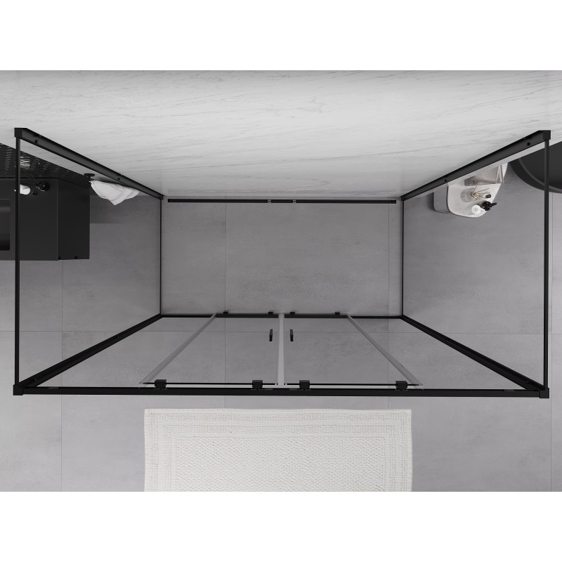 Mexen Exo-3S dušas kabīne 3-sienu bīdāmā 190 x 90 cm, caurspīdīga, melna - 8152-190-090-70-00-3S