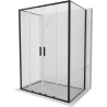 Mexen Exo-S Duo 3S cabina doccia 3 pareti scorrevole 160 x 95 cm, trasparente, nero - 8152-160-095-70-00-3S