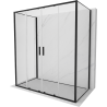 Mexen Exo-3S 3-sienu dušas kabīne, bīdāmās durvis 170 x 100 cm, caurspīdīga, melna - 8152-170-100-70-00-3S