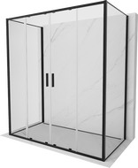Mexen Exo-3S duša kabīne 3-sienu bīdāmā 180 x 100 cm, caurspīdīga, melna - 8152-180-100-70-00-3S