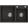 Mexen Tomas granieten gootsteen 2-vaks 800 x 500 mm, zwart/goud metallic, chrom sifon - 6516802000-75