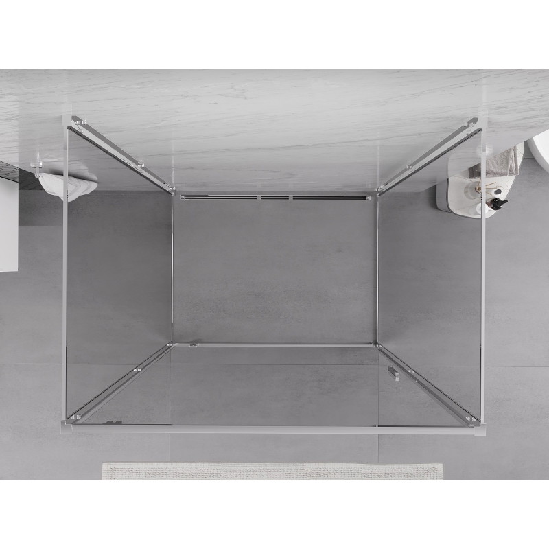 Mexen Exo-BR 3S cabina de ducha de 3 lados abatible 100 x 75 cm, transparente, cromo - 8181-100-075-01-00-3S