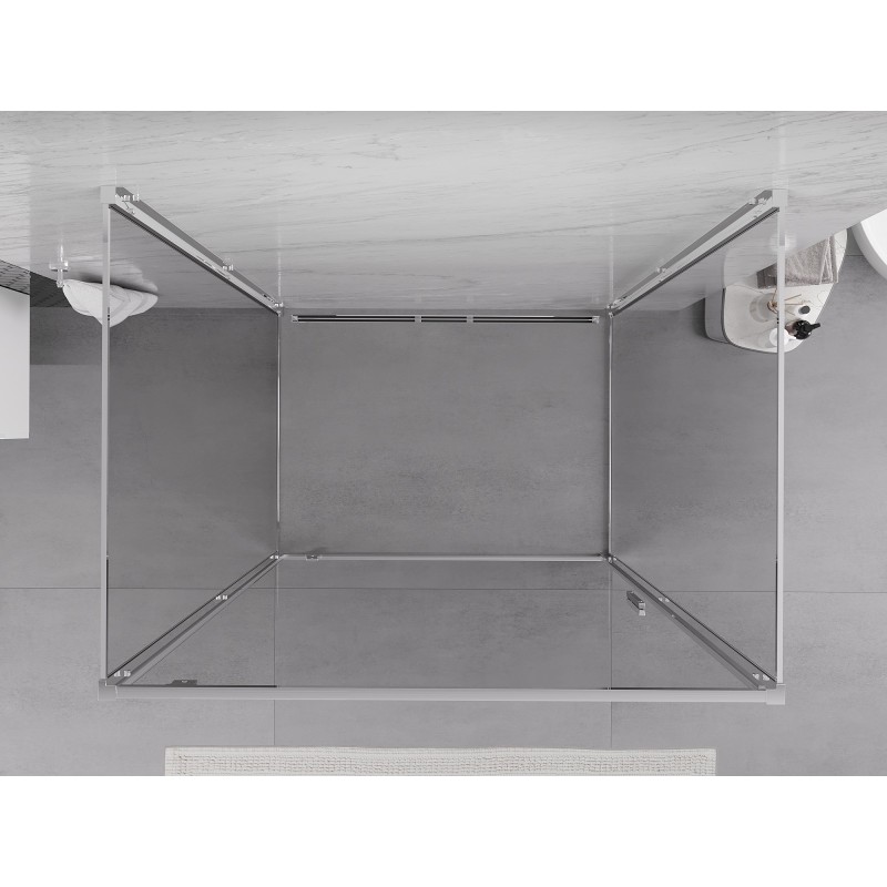 Mexen Exo-3S 3-sienu dušas kabīne ar veramām durvīm 85 x 80 cm, caurspīdīga, hromēta - 8181-085-080-01-00-3S