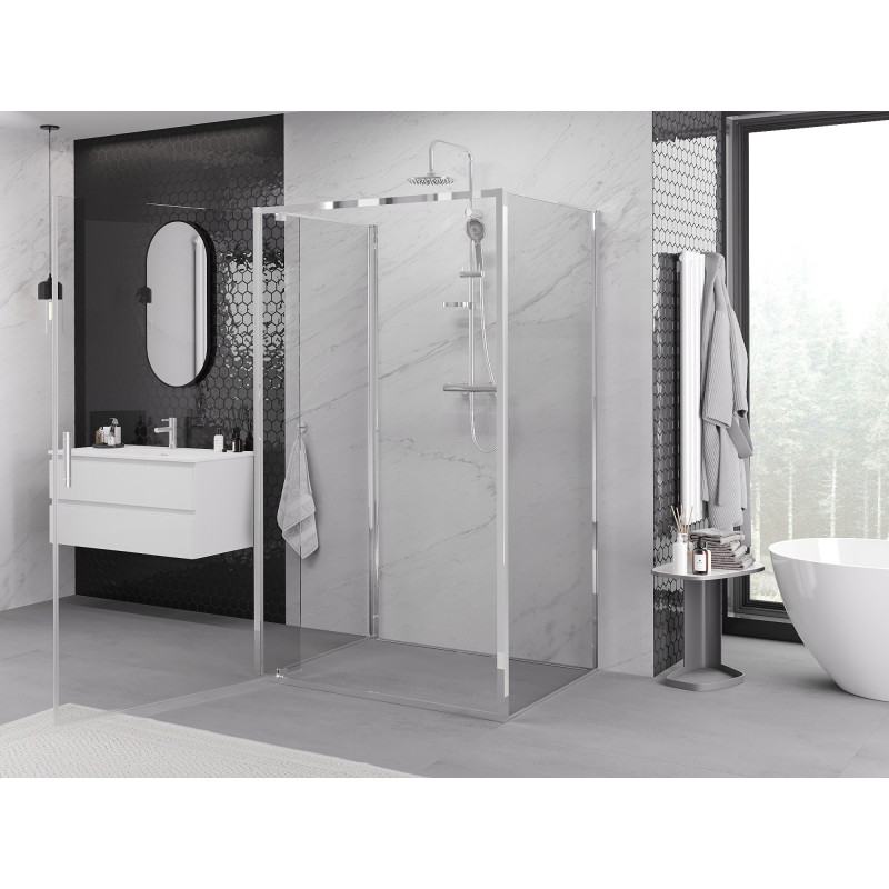 Mexen Exo-BR 3S 3-väggars duschkabin med svängdörrar 85 x 90 cm, transparent, krom - 8181-085-090-01-00-3S