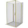 Mexen Exo-BR 3S cabina doccia a 3 lati con porta a battente 70 x 70 cm, trasparente, dorata - 8181-070-070-50-00-3S