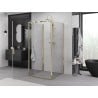 Mexen Exo-BR 3S cabina doccia a 3 lati con porta a battente 70 x 70 cm, trasparente, dorata - 8181-070-070-50-00-3S