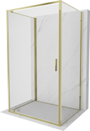 Mexen Exo-BR 3S kabina prysznicowa 3-ścienna uchylna 85 x 70 cm, transparent, złota - 8181-085-070-50-00-3S