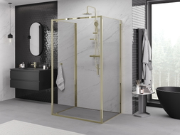 Mexen Exo-BR 3S kabina prysznicowa 3-ścienna uchylna 85 x 70 cm, transparent, złota - 8181-085-070-50-00-3S