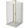 Mexen Exo-3S 3-sienu dušas kabīne ar atvērtiem durvīm 85 x 85 cm, caurspīdīga, zelta - 8181-085-085-50-00-3S