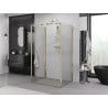 Mexen Exo-BR 3S cabina doccia a 3 pareti con porta battente 95 x 100 cm, trasparente, dorata - 8181-095-100-50-00-3S